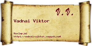 Vadnai Viktor névjegykártya